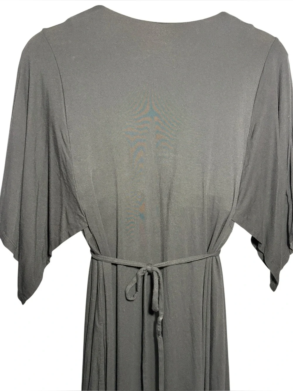 SOMA | Black Soft Jersey Caftan V-Neck Flutter Sleeve Midi Dress L Built In Bra - Picture 15 of 15